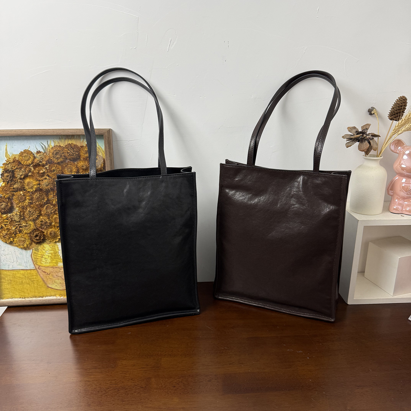 MrFu头层牛皮托特包大容量通勤风