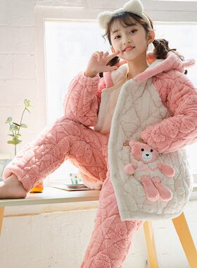 儿童睡衣家居服珊瑚绒加厚冬季