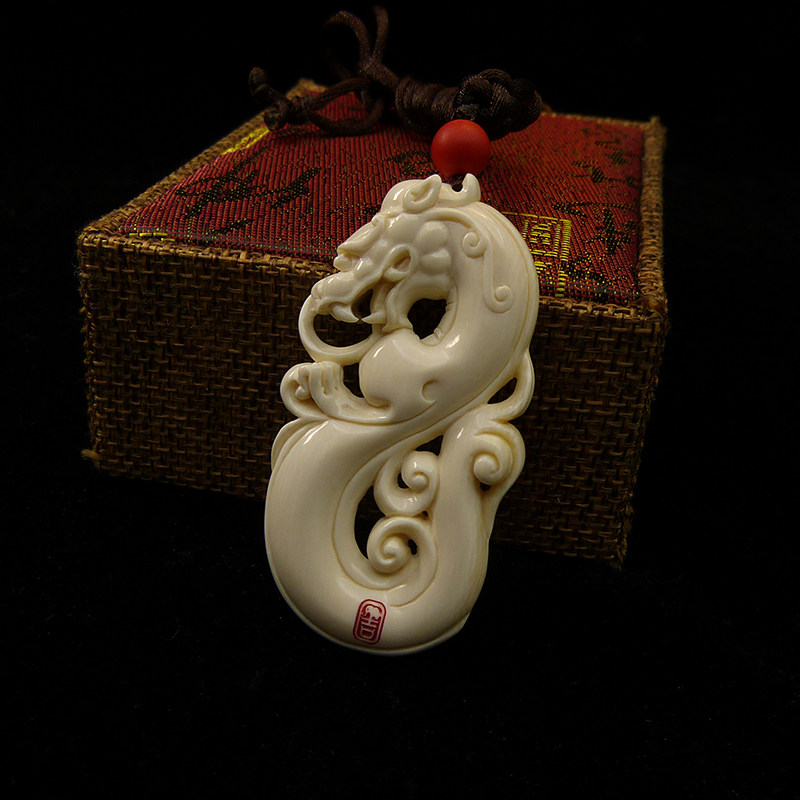 祥韵原创猛犸象牙祥龙生肖吊坠挂件苏工精雕项链手串手链文玩配饰
