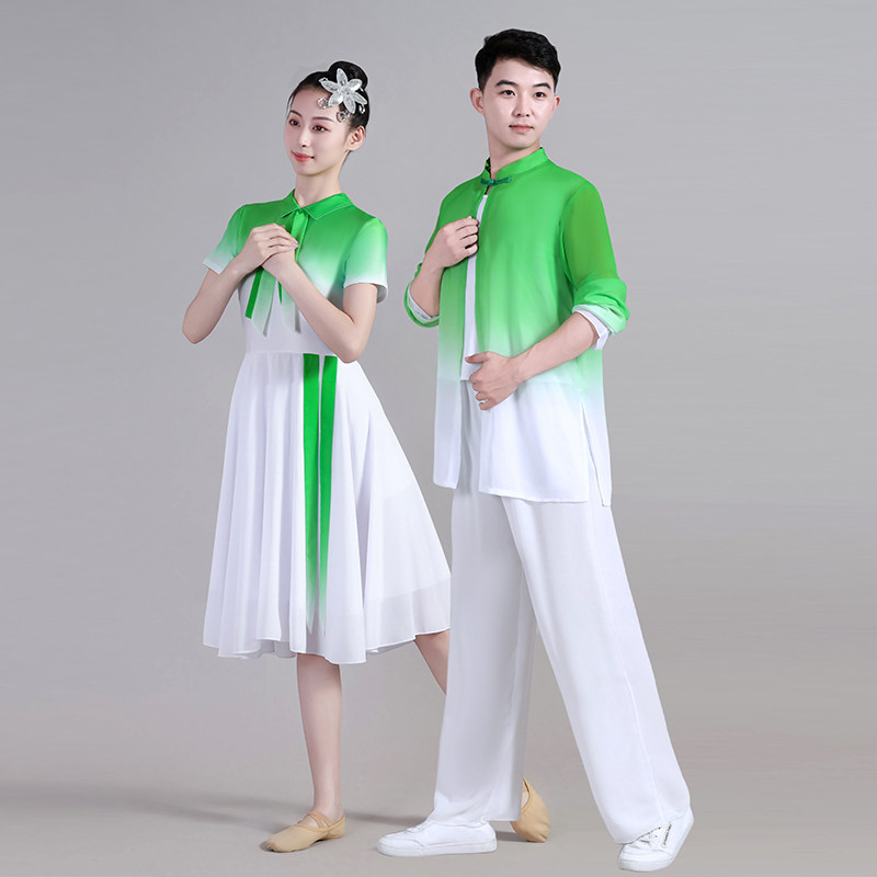 现代舞男女款演出服女青春活力开场舞蹈连衣裙中学生合唱团表演服