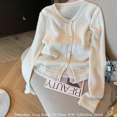 小香风早秋穿搭针织开衫好看