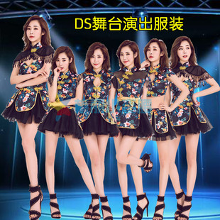 酒吧ds演出服新款 性感夜店女歌手dj领舞服复古爵士舞台表演服装