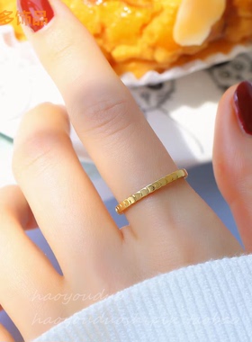 气质时尚新款窄版百搭食指环个性