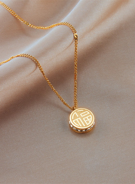 钛钢十字链女不褪色福喜项链