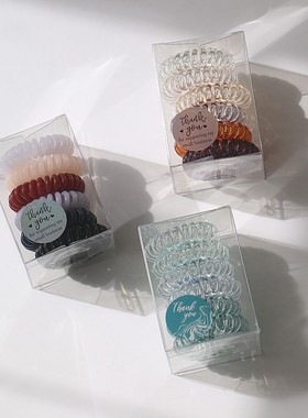 Hair circle~TPU通用小号水晶果冻电话线发圈 ~盒装弹力耐用头绳