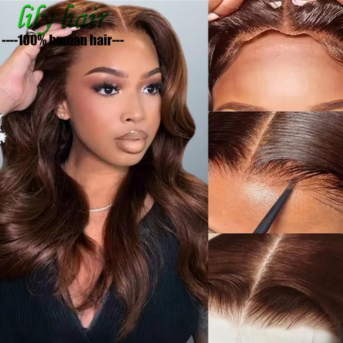 Wear And Go Body Wave 4# Chocolate Brown Lace Human Hair Wig