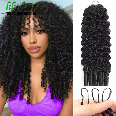 Knotless Feather Burmese Curly Crochet Human Hair Extensions