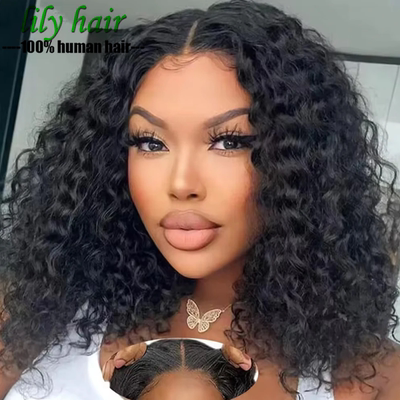 Wear Go Glueless Pre Cut Lace Bob Wigs Deep Wave Human Hair