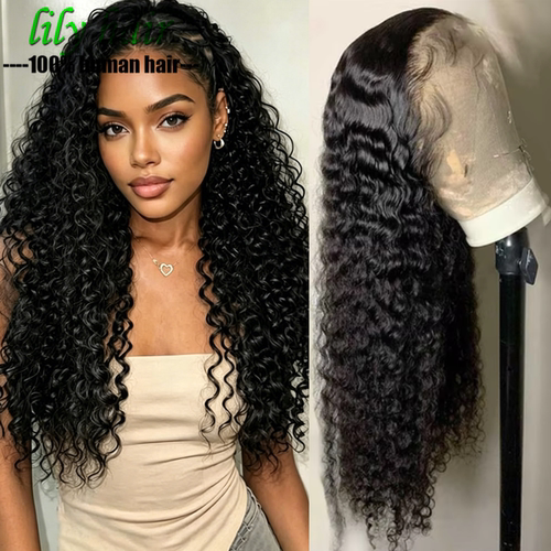 10A Deep Wave 13x4 Lace Frontal Wig Peruvian Human Hair Wigs