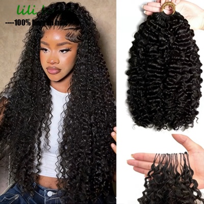 Burmese Curly Crochet Human Hair Feather Hair Extension 100g