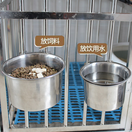 不锈钢狗盆狗碗防打翻大型犬悬挂式食盆喝水碗猫盆固定挂笼宠物碗