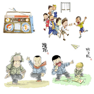 P370童年回忆8090年代复古回忆童年趣事PNG免抠设计素材183张图片