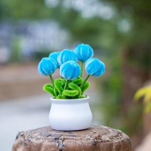 【成品】郁金香盆栽扭扭棒材料包DIY桌面摆件中秋国庆生日礼物