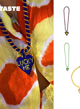 XTASTE 哥伦比亚 PAJARA PINTA 爱心项链串珠小众毛衣链冬季新款