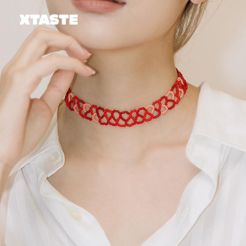 XTASTE 丹麦 ANNI LU 拼色螺旋纹路项链饰品高级感颈圈链原创正品