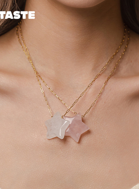 XTASTE 德国 HOLA AMOR ESTUDIOS石英石星星项链高级感毛衣链百搭