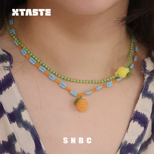XTASTE SNBC【mini柠檬/橘子串珠项链】小众设计颈链项链配饰女