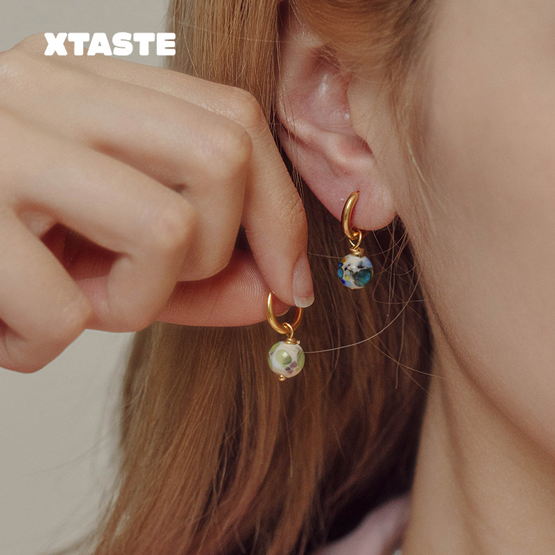 XTASTE 英国 SANDRALEXANDRA彩色球球玻璃耳环小众设计高级感时尚