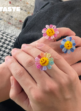 XTASTE SNBC【笑脸雏菊戒指】小众设计戒指配饰女