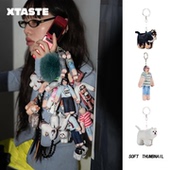 韩国Softthumbnail 高颜值针织卡包手机挂件小玩偶 搞怪立体狗个性