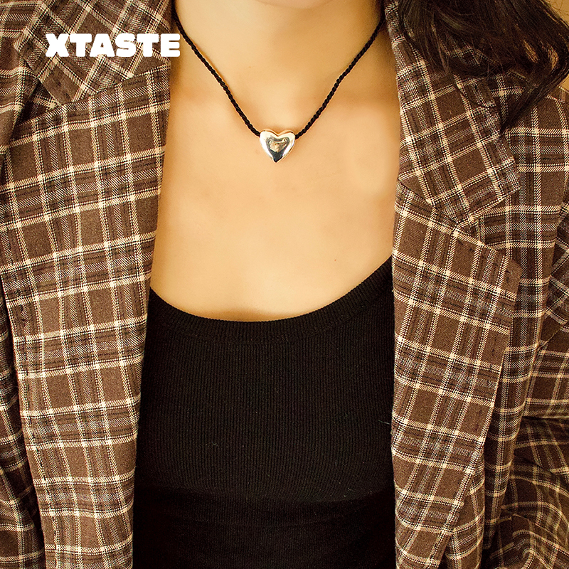 【限时75折】XTASTE 美国 ANNIKA INEZ小号爱心系绳项链925银吊坠