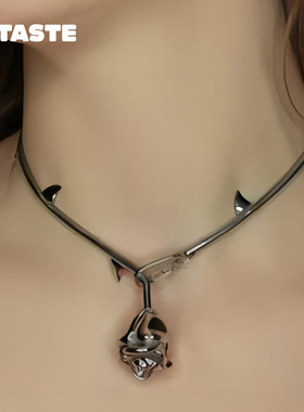 XTASTE 日本 Marland backus荆棘玫瑰花苞项链个性原创嘻哈时髦