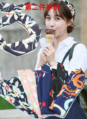 休闲风印花交叉发带李菲儿同款