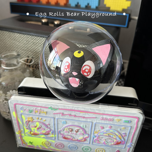 卡通可爱定制黑猫露娜汽车天线球