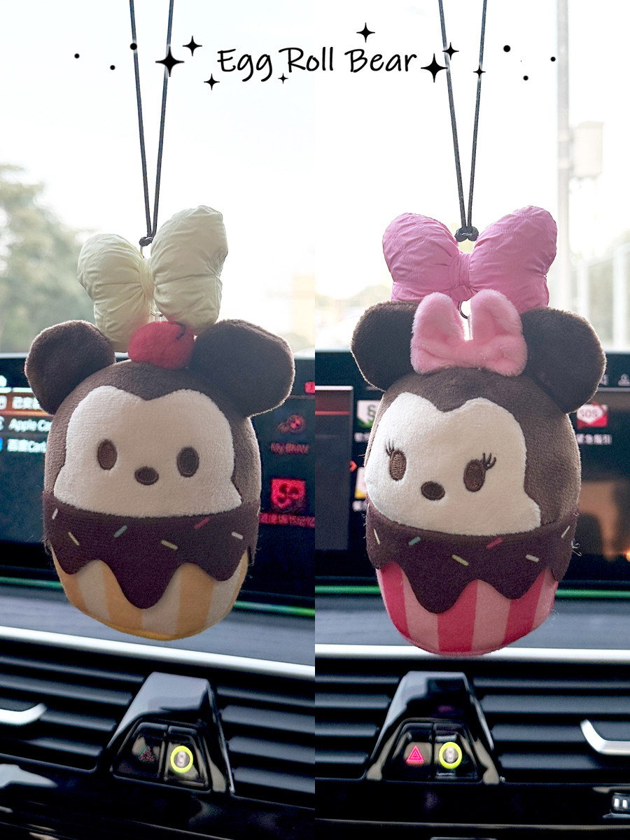 卡通可爱米奇米妮汽车挂件装饰品创意汽车内饰倒车镜后视镜套吊坠