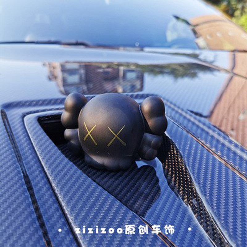 原创自制卡通立体摩托汽车顶外天线装饰品球芝麻街黑色骷髅炫酷