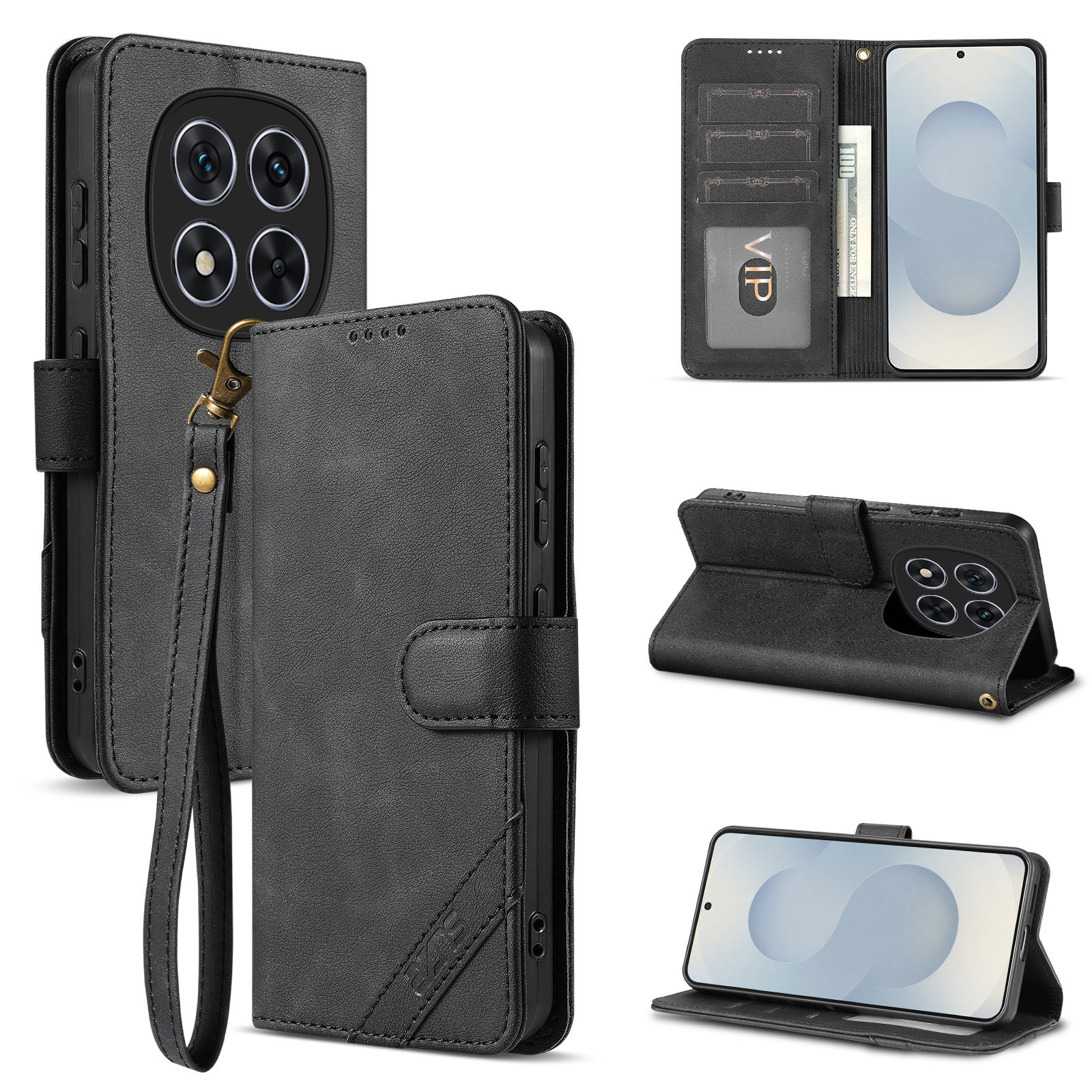 适用红米note14pro+ 5G手机壳防摔翻盖皮套插卡钱包款式全包软胶保护套男女时尚软胶简约皮夹高档耐用