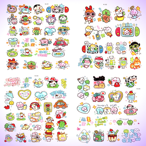 新款夏日狂欢可爱小图案彩色纹身贴一次性可爱学生持久防水少女心