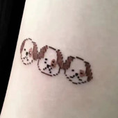 金冬天同款 小狗纹身贴像素风金旼正可爱高颜值手臂小清新女生纯欲