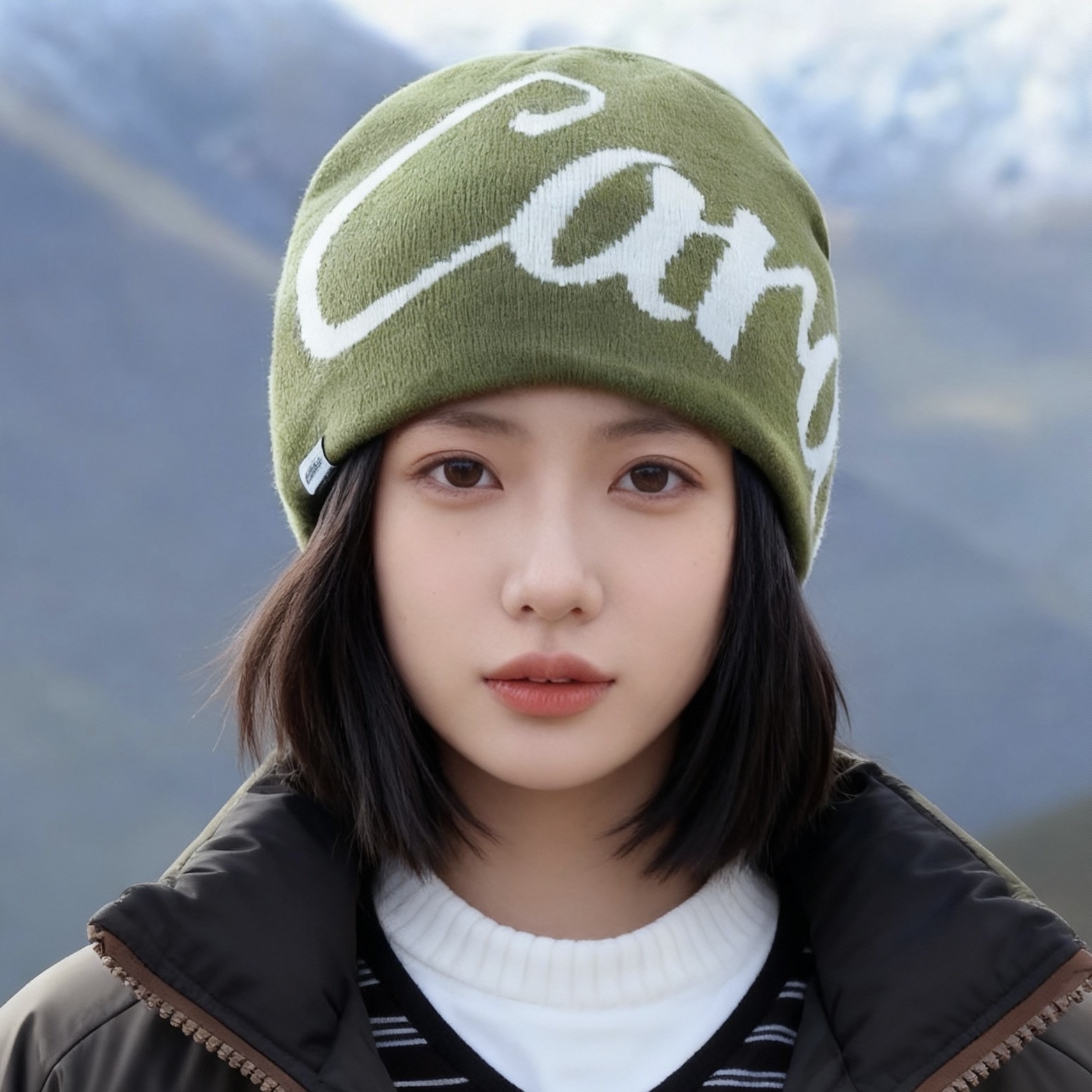 美式街头字母提花双面戴针织帽男女嘻哈滑板护耳套头帽秋冬冷帽潮