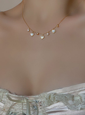 新潮时尚彩光爱心项链ins风小