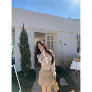 ke7en laia感气质温柔针织半身裙 自由腰头a字包臀纯欲短裙切换A