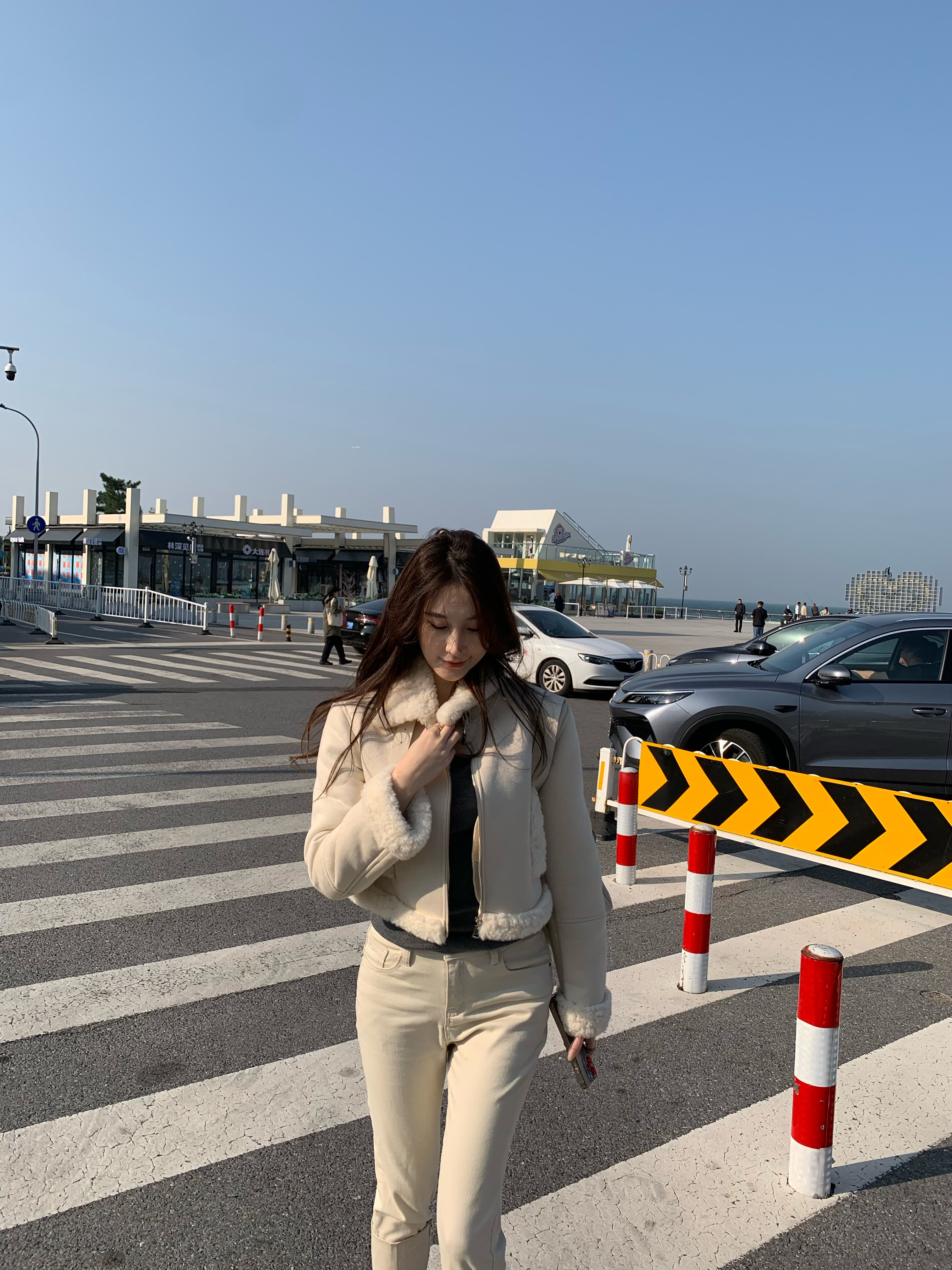 ke7en 机车环保毛短外套韩女氛围感