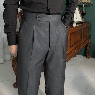 英伦通勤西裤 那不勒斯高腰调节扣百搭男士 TF同款 Agustin_Chen