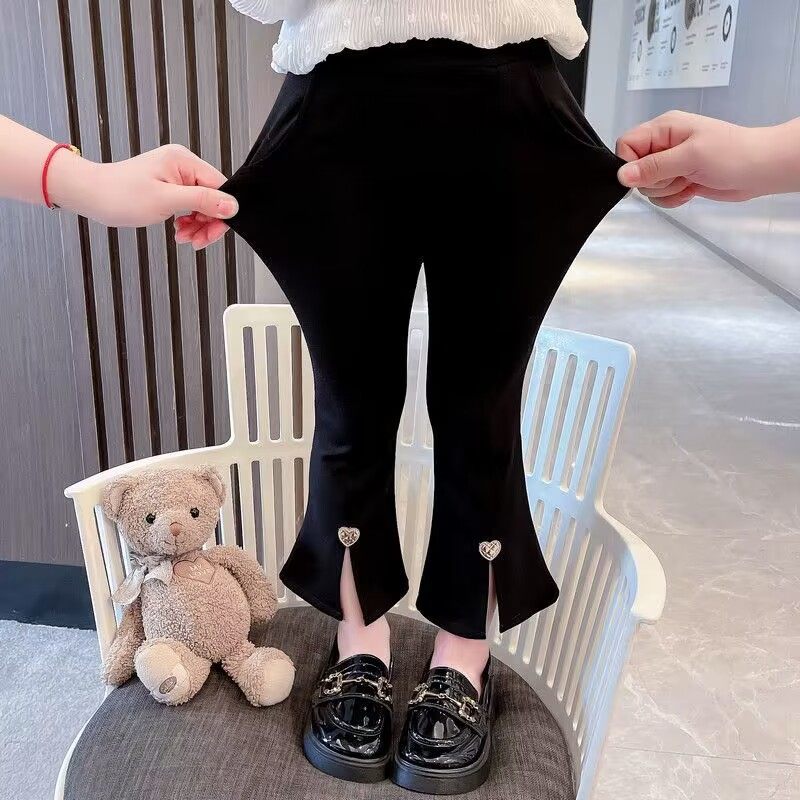 女宝宝2024春秋新款中小童韩版喇叭裤女孩秋装时髦休闲裤女童秋季