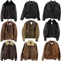 Vintage Genuine Leather Jacket Men's American A2 Retro Short Loose Bomber Leather Coat N151