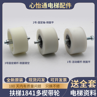 电梯扶梯多楔带轮PL1841皮带轮白色6204轴承6305滚轮适用蒂森配件