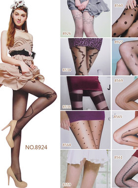 拼6条包邮 天姿8D--12D超薄T裆无痕提花连裤袜丝袜子8560 8561