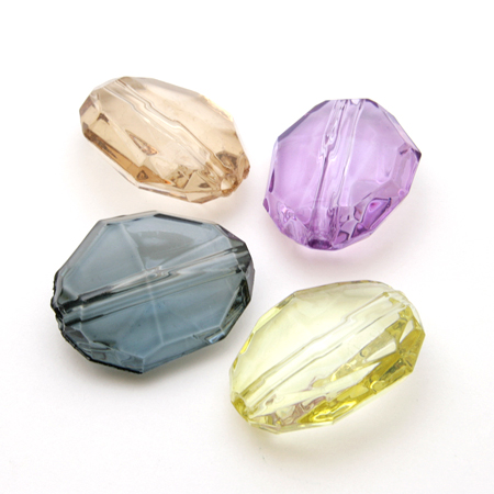 日本KIWA贵和 仿天然石 树脂 随形切宝石24mm 8颗/串 8色入C2415