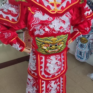 潮汕英歌舞红色正龙英歌服装头饰套装游神营老爷舞台演出表演服饰