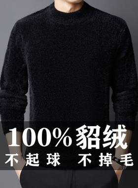 纯色2024年冬季加厚半高领羊绒衫
