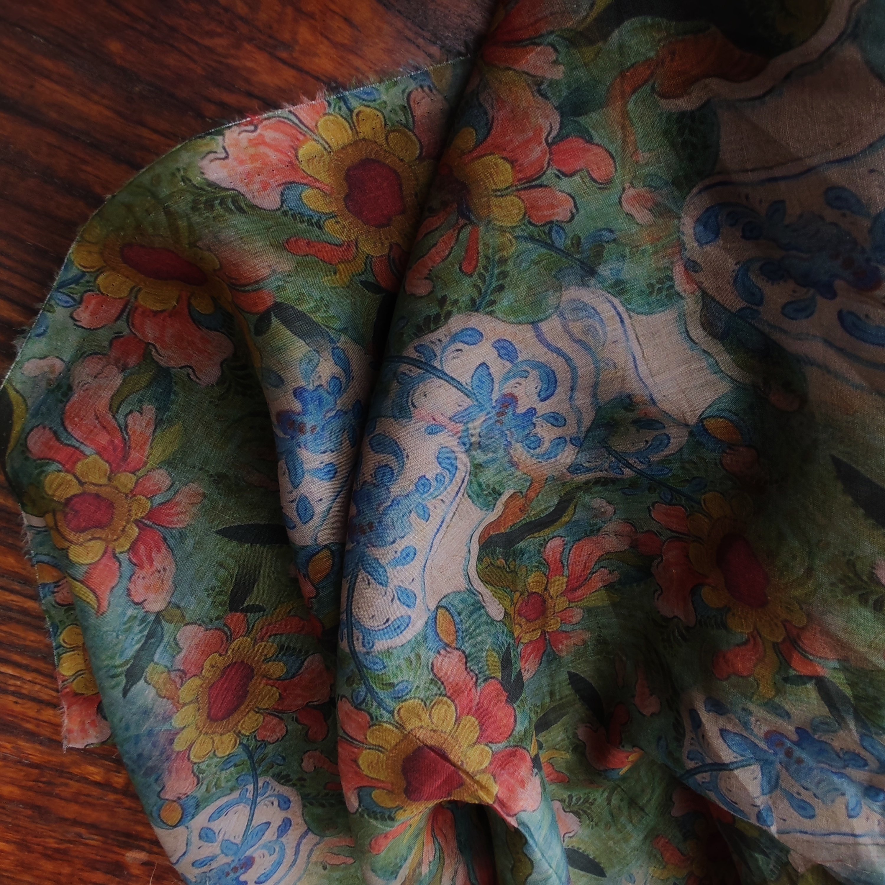 [碧纱花影]原创42支香苎莨麻衬衣袍子裤子连衣裙服装面料