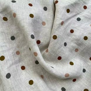 【雨露彩色波点】14支雨露麻袍子裤子裙子服装面料