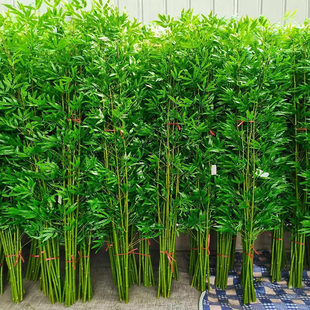 飾屏風隔斷人造塑料假竹子酒店商場室外造景植物墻 仿真竹子室內裝