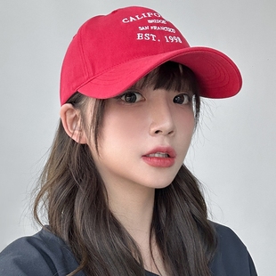 韩国帽子2025新款棒球帽女春秋百搭显脸小鸭舌帽california字母帽