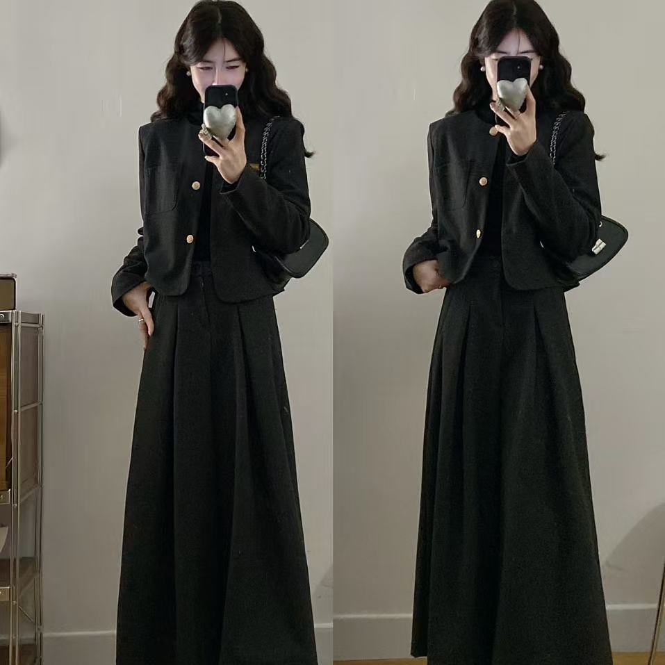 实拍新款大码女装时尚减龄显瘦长袖外套+高腰阔腿裤两件套套装,女装/女士精品,大码套装,淘宝优惠券,粉丝福利购,淘宝优惠卷